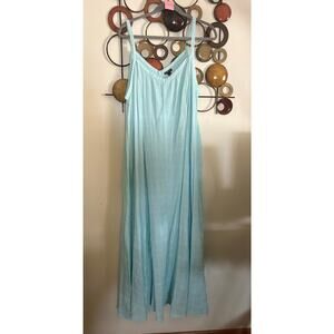 D54: Torrid 2 light teal maxi length dress